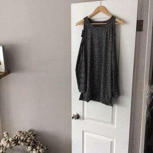 NWOT open shoulder strappy long sleeve top